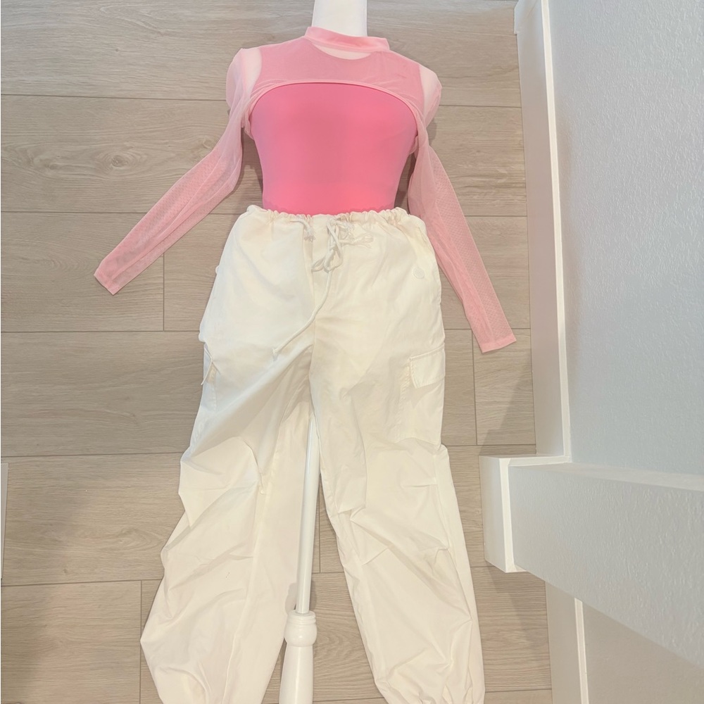 White Cargo Joggers